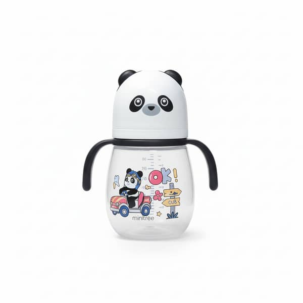 MiniTree Panda Design Baby Feeder 330ml / 11oz – BPA-Free, Anti-Colic, Leak-Proof Bottle with Soft Silicone Nipple