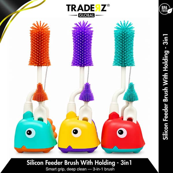 Silicone Feeder & Nipple Cleaning feeder Brush: Effortless Cleaning for Happy Tummies - Traderz Global
