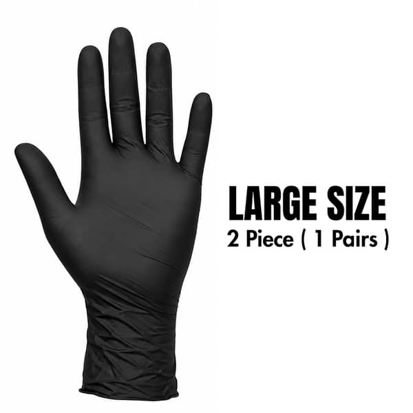 Black Vinyl Gloves Disposable 2–100 Pcs – Powder Free, Latex Free, Chemical & Tear Resistant, Waterproof & Puncture Resistant, Thick & Durable Multi-Purpose Gloves for Kitchen, Cooking, Cleaning, Medical, Mechanical & Gardening Use (Men & Women)