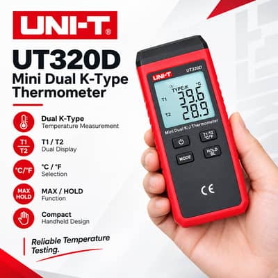 UNI-T UT320D Digital Thermometer Mini Dual K/j type In Pakistan