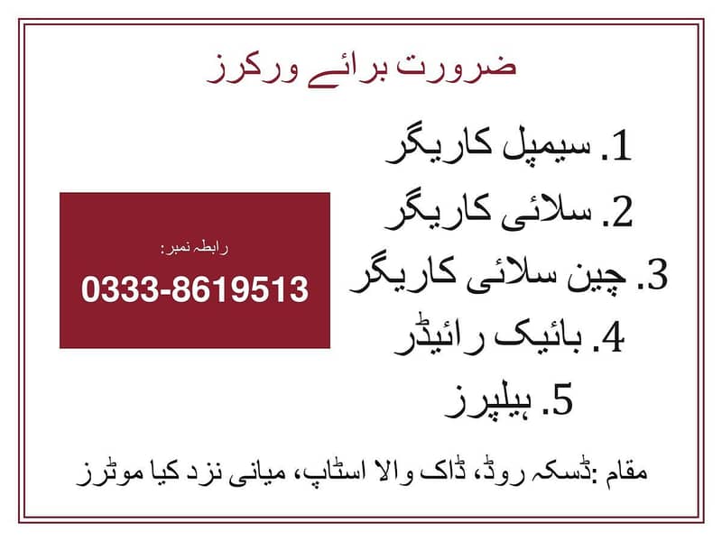 ضرورت براے ورکرز 0