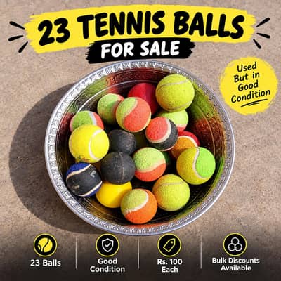 23 used tennis balls - good condition - budget friendly"
