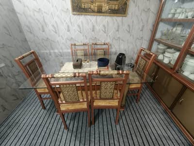 Dining Table - 6 person dining - Luxury Dining table with 6 chairs set