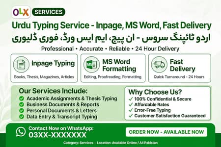 urdu types wala 1 ghanty ma kam ready inpage MS Word