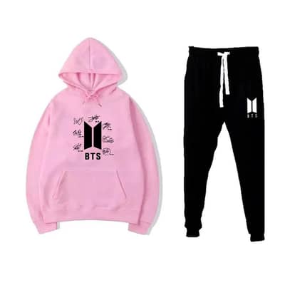 women BTS printed winter hoodie track suit