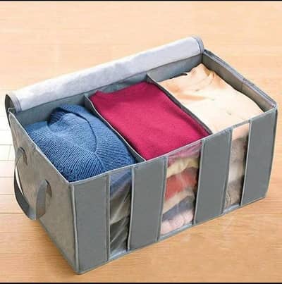 3-Compartment Dustproof Storage Organizer Gray