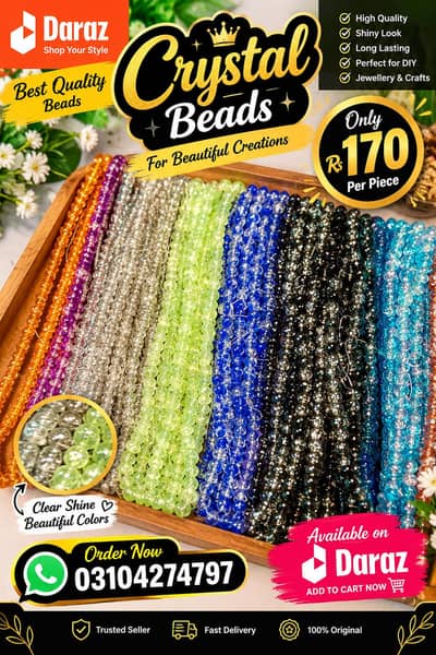 Crystal Beads for jewellery making l shiney colorful beads l Rs 170