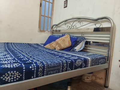 steel double bed