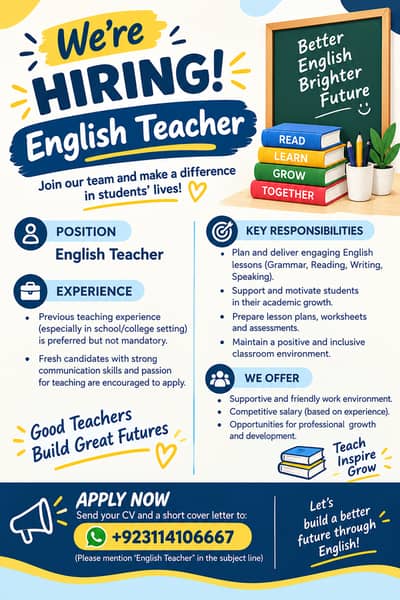 English Teacher Required