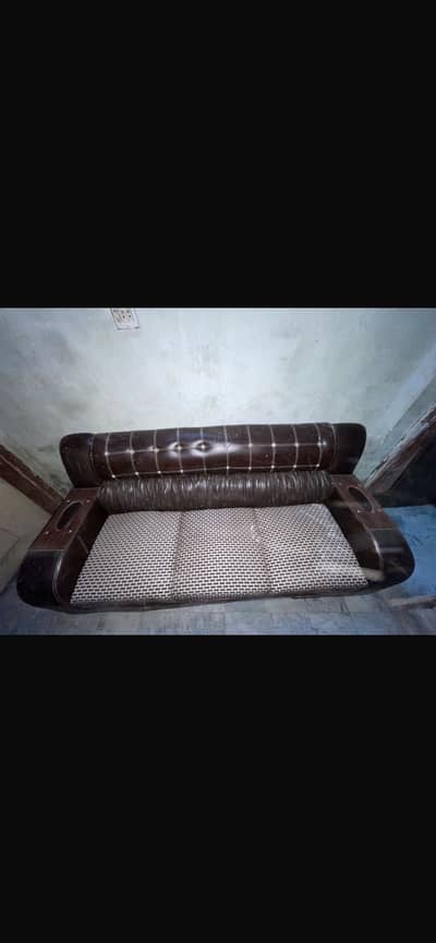 Brown 6 Seater Leather Sofa Set for Sale