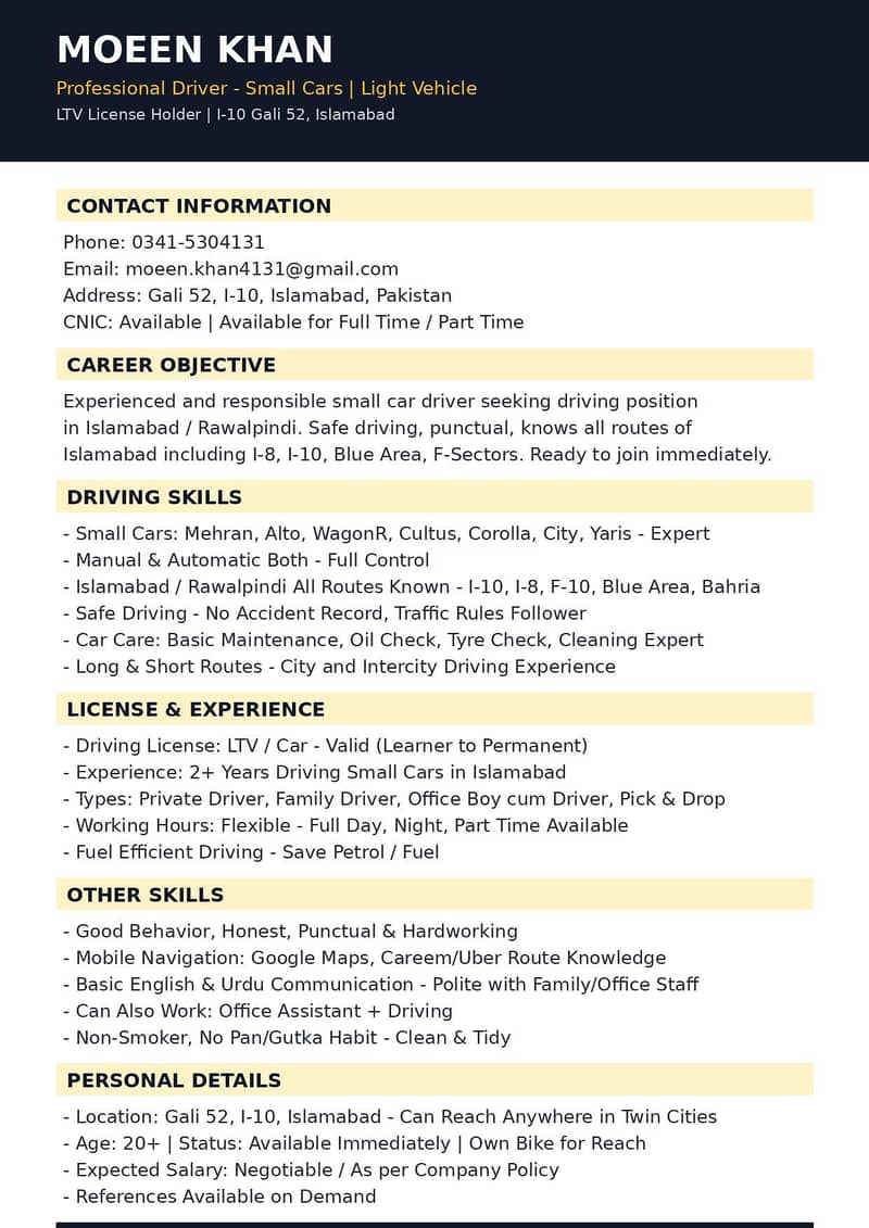 need driving job 0