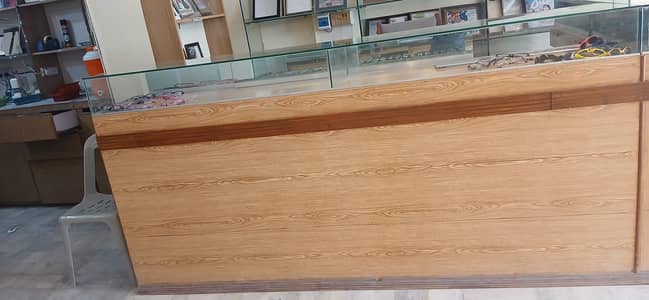 Commercial glass display counter/ wooden showcase for sale