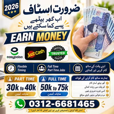 Online Jobs, Assignment Writing, Data Entry, Typing job, Part Time Job