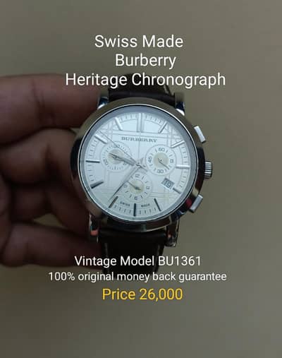 Burberry Chronograph Swiss Made (100% original) Model BU1361