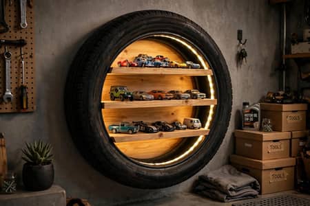 Wall Hanging Shelf with LED Light - Home Decoration Rack