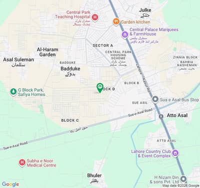 10 Marla Plot for Sale in D Block, Central Park Housing Scheme, Lahore
