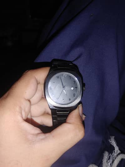 stainless steel arabic aura black watch high quality