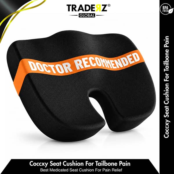 Premium Memory Foam Orthopedic Coccyx Seat Cushion for Pain Relief and Comfort
