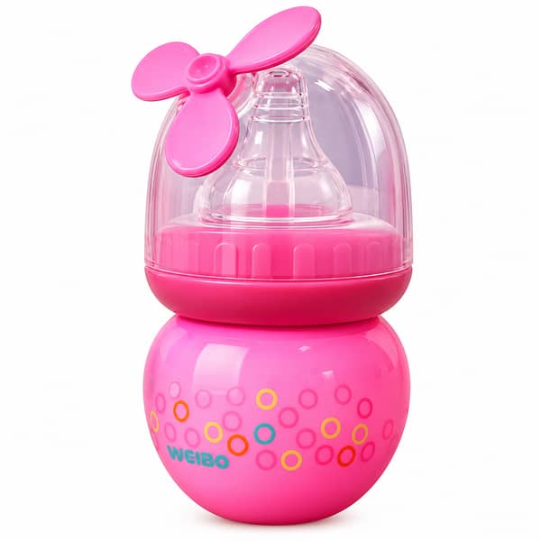 Newborn Baby Feeding Bottle With Fan Cap 60ml – BPA Free Silicone Nipple Mini Feeder for Infants 0-6 Months