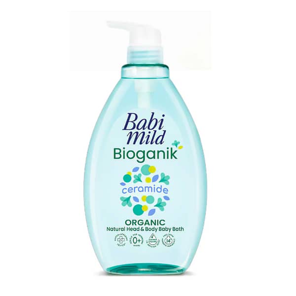 Babi Mild Bioganik Organic Baby Bath 380ml – Imported Thailand Gentle Baby Wash for Newborns