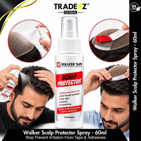 Walker Tape Scalp Protector Spray 60ml – Improves Patch Adhesion on Oily Skin, Hot Weather, Sports & Swimming
