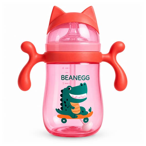 Beangg PPSU Baby Feeding Bottle 2 in 1, 350ml (12oz), Wide Neck, Double Lock Nipple, Anti-Colic Feeder with Handle