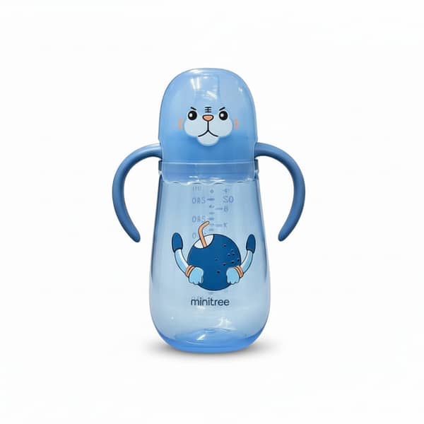 MiniTree ZR676Q 270ml Baby Feeder Bottle with BPA-Free Plastic, Soft Silicone Nipple, Anti-Colic System and Leak-Proof Cap
