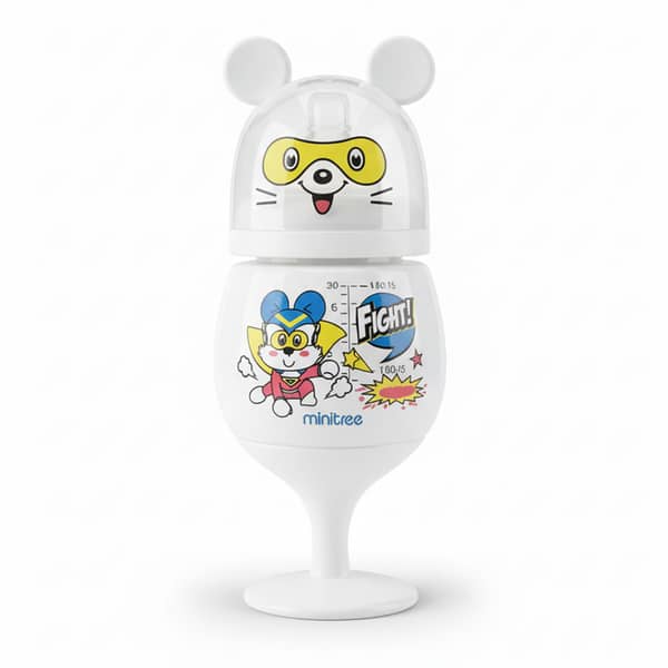 MiniTree 260A2FYT Baby Feeder Bottle, 180ml/6oz, BPA-Free with Soft Silicone Nipple, Anti-Colic Air System