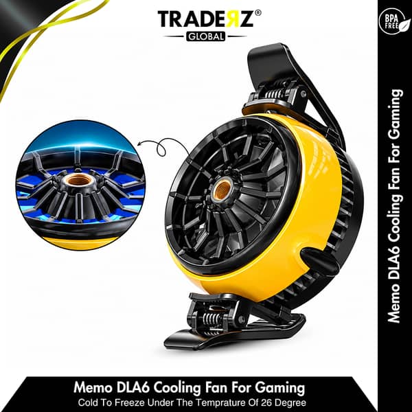 MEMO DLA6 Mobile Phone Radiator Phone Cooling Fan Case Cold Wind Handle Fan for PUBG Mobile Gaming Phone Cooler Phone Cooling Fan Case - Traderz Global