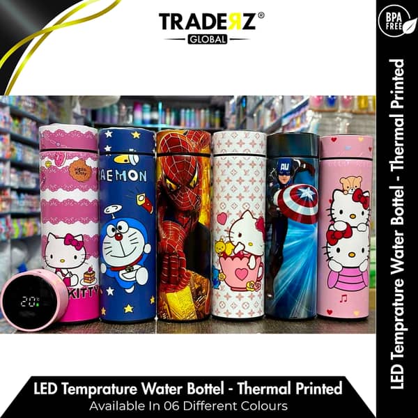 Temperature Water Bottle with LED Display | Stainless Steel Flask | 500 ML Water Bottle for Kids | School | Gym | Travelling | Stylish Design Water Bottle for