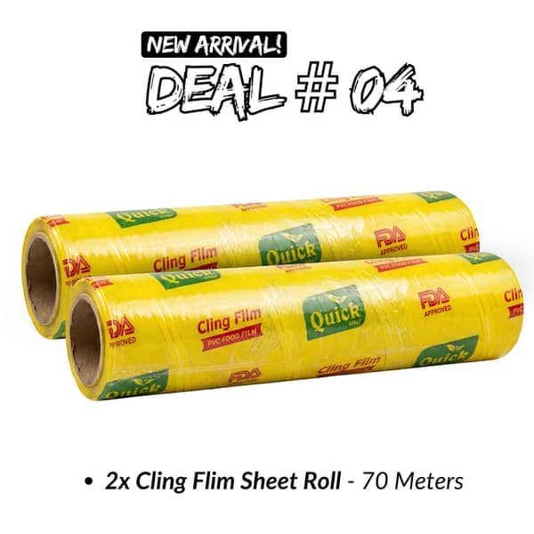 Ramazan Bachat Deal # 01 Aluminum Foil 7.5 Meter 30 cm Roll Plus 70 Meters Cling Film Roll 30cm.  Traderz Global Deals