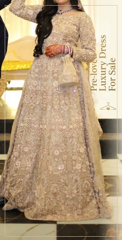 Walima dress with full heavy embroidery