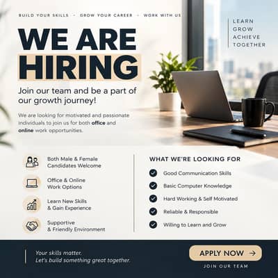 Full time Part time and Home base work available