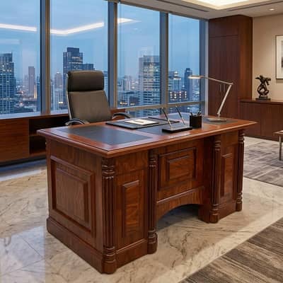 Luxurious Executive Office Table - Pure Solid Sheesham Wood