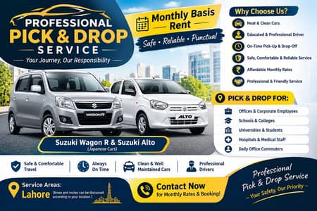Professional Pick & Drop Service Lahore | Wagon R & Alto Monthly Base