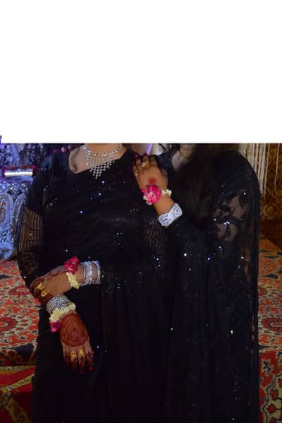 black fancy saree