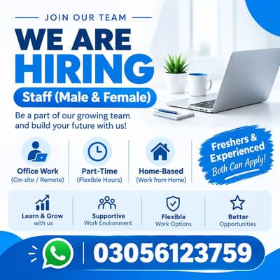 We are hiring staff for work