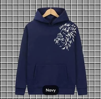 1 pc fleece printed hoodie ( home delivery)