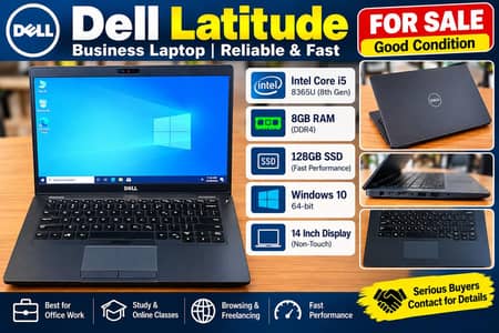 Dell Latitude Laptop Core i5 8th Gen | 8GB RAM | 128 GB SSD