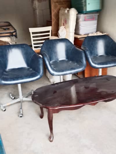 Durable office or study 3 chairs with table