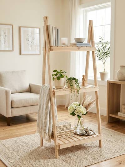 Wooden rack made with natural wood