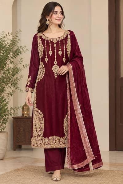 Meroon embroided dress