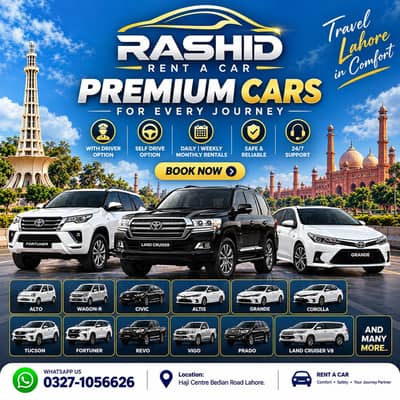Self Drive Rent A Car, Alto, Wagon-R, Cultus, HiAce, Car Rental Prado