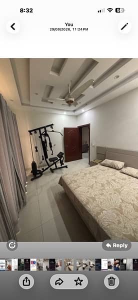 bed with side table and hanging mirror and computer table 2