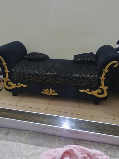 Black & Gold Stylish Diwan for Sale