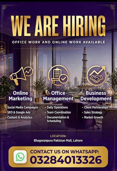 WE ARE HIRING MALE AND FEMALES STAFF FOR ONLINE WORK