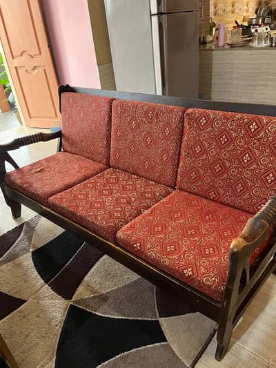 5 seater wooden sofa