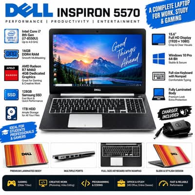 Dell Inspiron5570 i7 8th |16GB RAM|4GB Dedicated GPU For Gaming