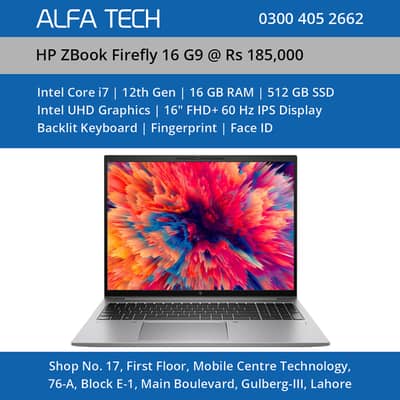 HP ZBook Firefly 16 G9 Laptop Intel Core i7 12th Gen 16GB 512GB 16”