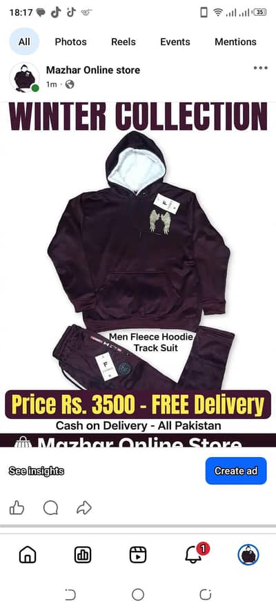 Mens Winter Tracksuit - 4 Colors - Free Delivery